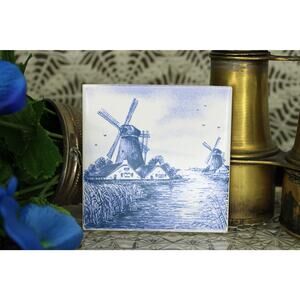Royal Mosa Holland Blue Delft Tile 3.75"